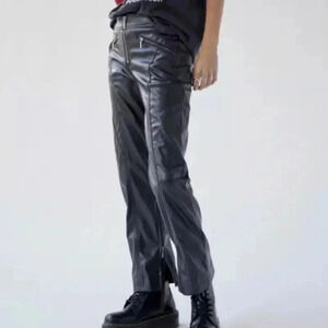 Urban Outfitters Olivia  Black Faux Leather Moto Pants Size 6